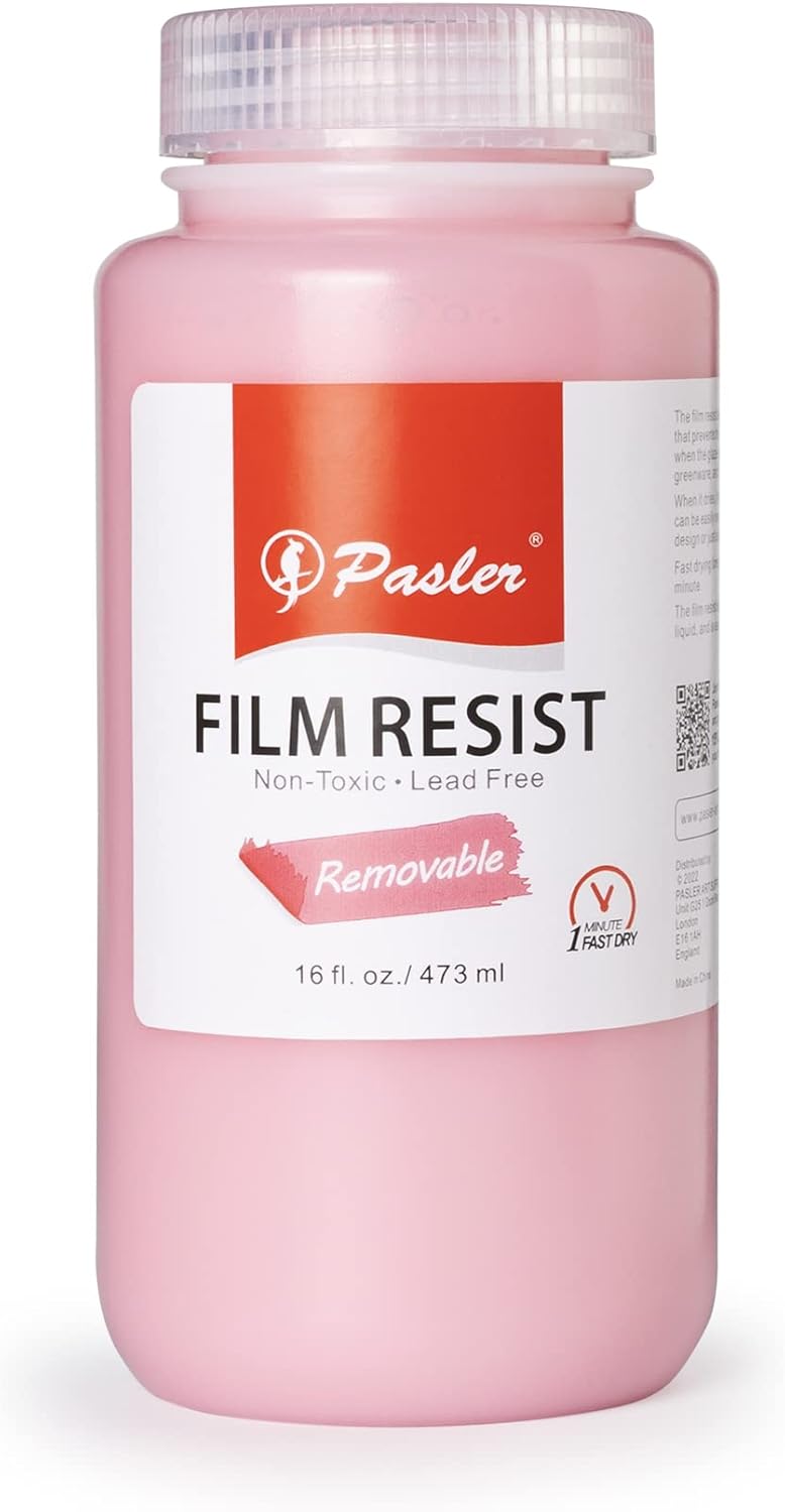 Pasler Film Resist,Latex Resist, for Pottery Bisque or Greenware,removable water-based film,16 fl oz / 473 ml - Image 2